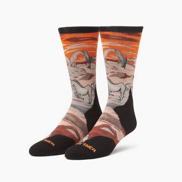 Smartwool Merino Wool Hiking Crew Socks Arches Print Perseveres Medium Orange - Picture 2 of 11